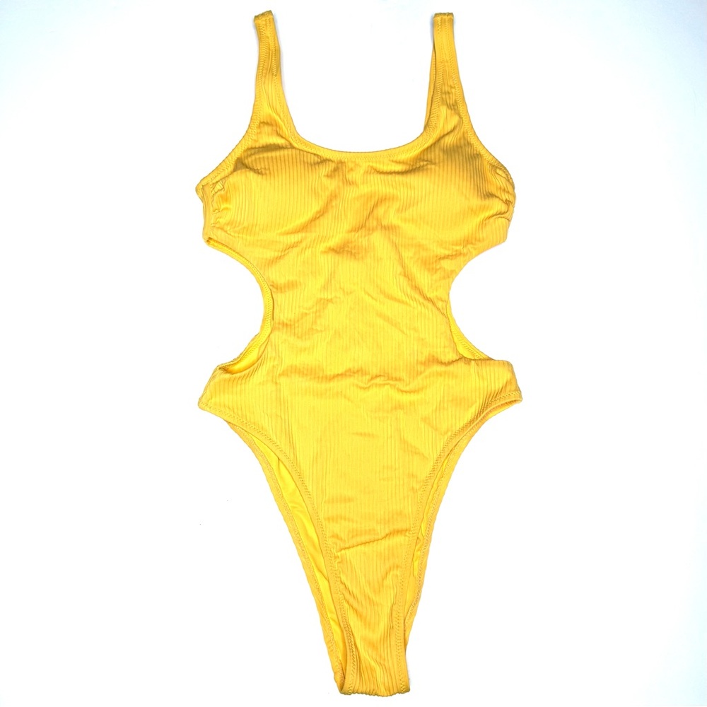 New Cupshe Yellow Size S Cutout Monokini One Piece Swimsuit Bathing Suit